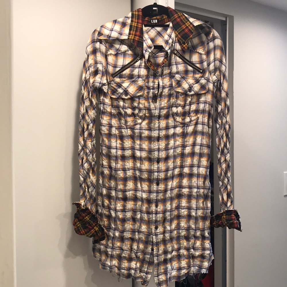 LGB plaid shirt/ tunic/ dress size 1.